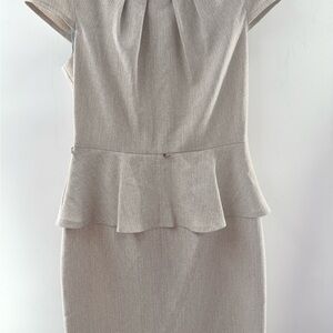 Connected Apparel Light Gray Midi Dress